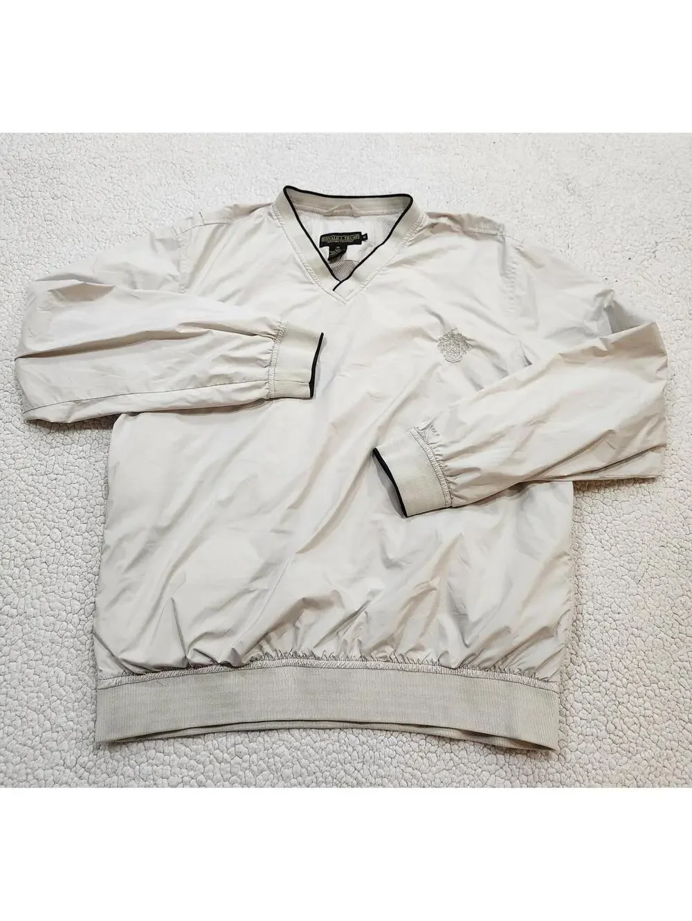 Donald J Trump Signature Collection Golf BEIGE Pullover Windbreaker Men's Medium
